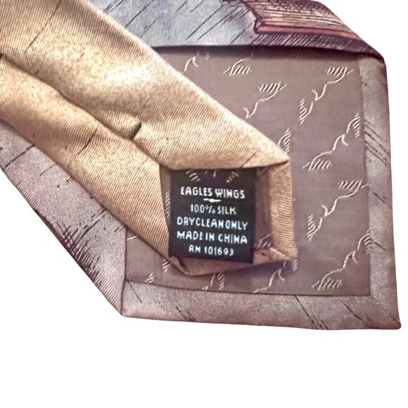 NWOT Ole Miss Rebels College Sports Theme Vintage 100% Silk Tie Eagles Wings - Picture 3 of 3